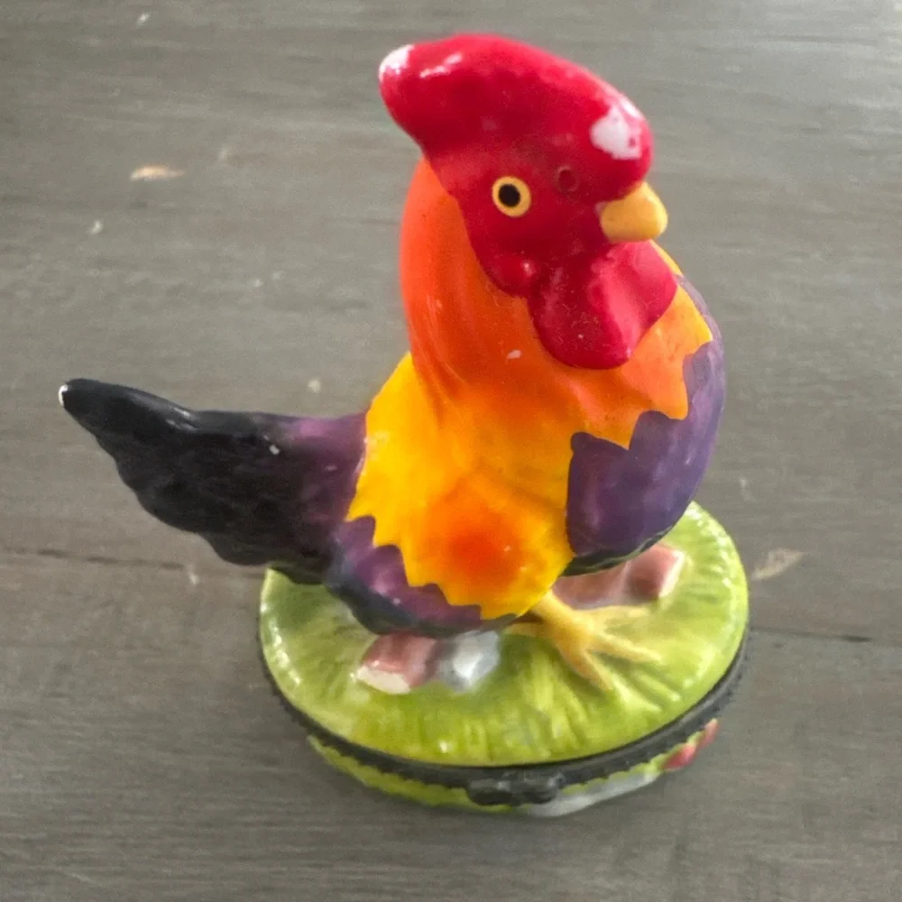 Colorful Ceramic Rooster Figurine